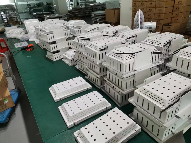 recessed LED canopy light under production