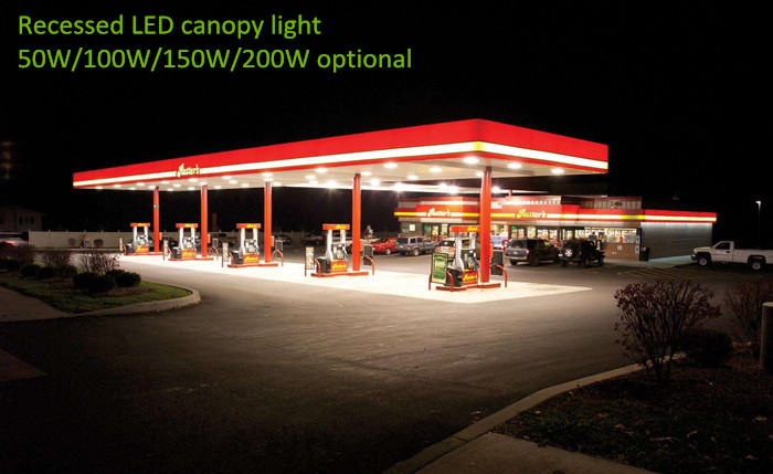 50W 100W 150W 200W LED canopy lights for gas station