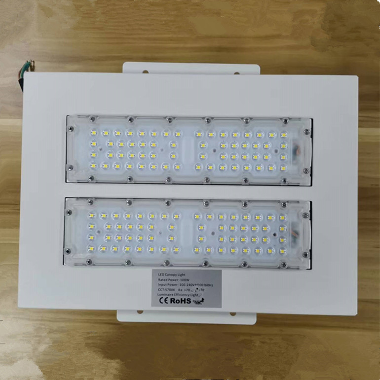 Recessed 100W gas station canopy light