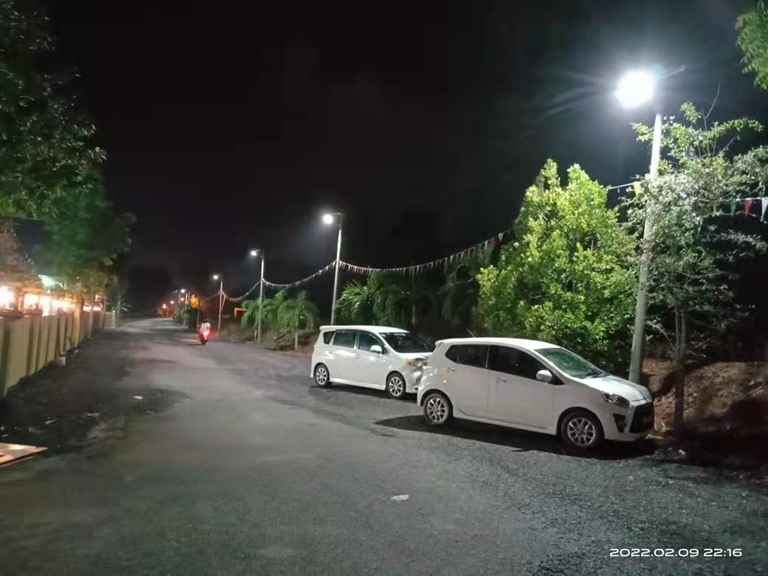 high lumen all in one solar street light, project in Malaysia