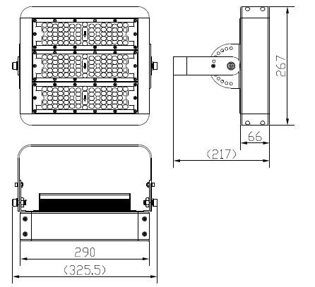 product size for 150W LED tunnel lights