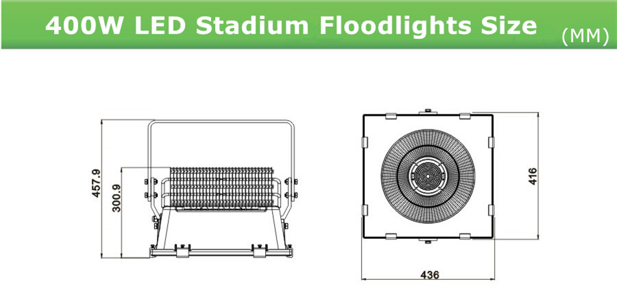 product size for 400W LED stadium floodlights