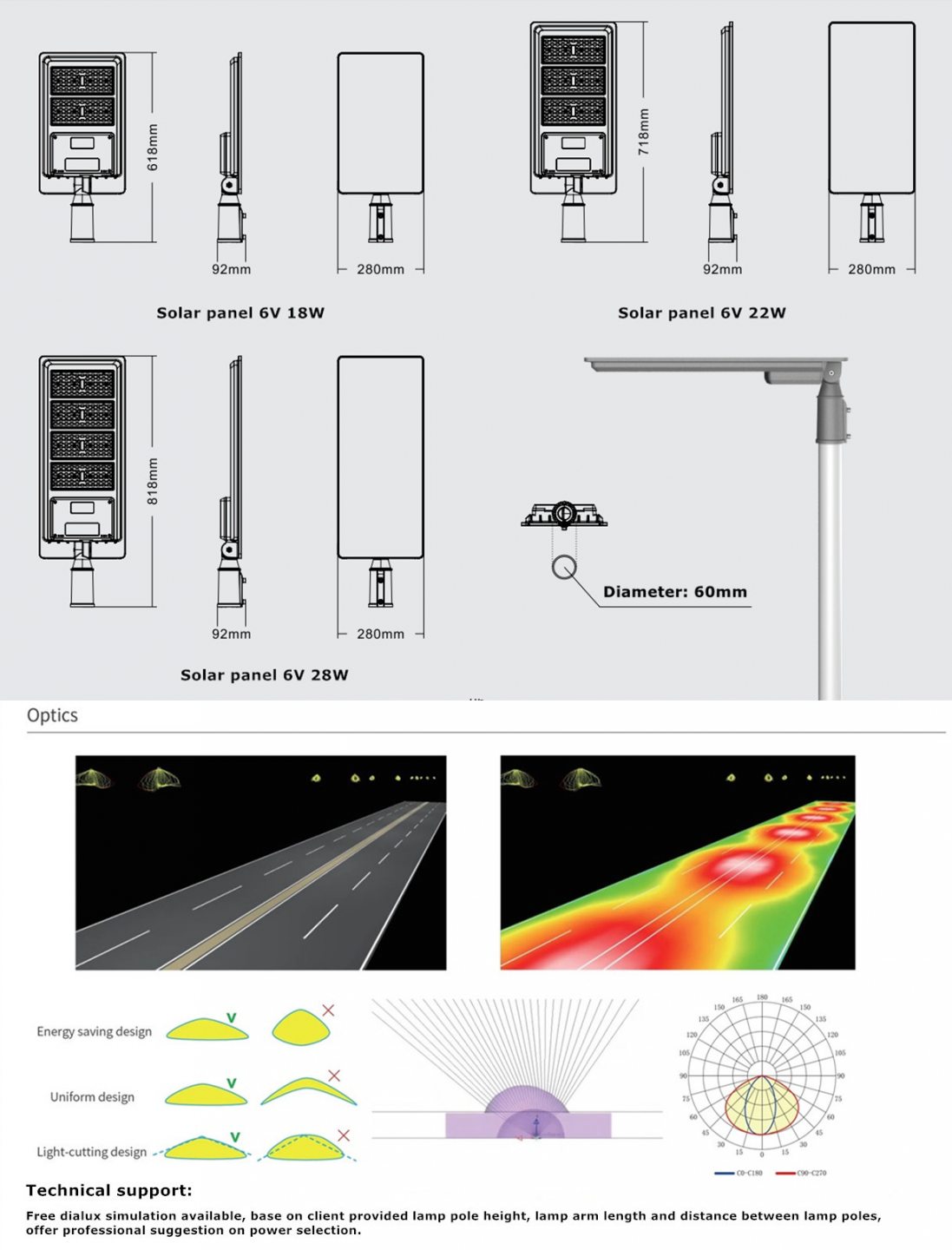 100w 150w 200w solar powered street lighting