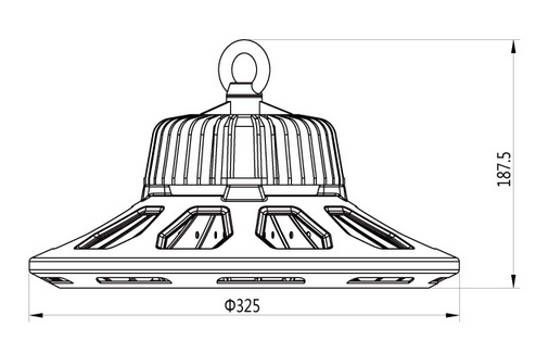 The size for 120W UFO LED high bay light