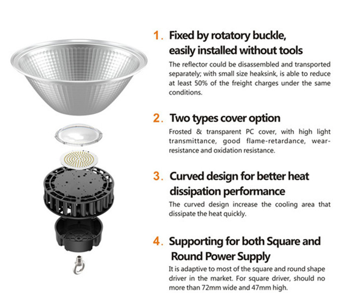 200W LED high bay lights Philips SMD3030 chips