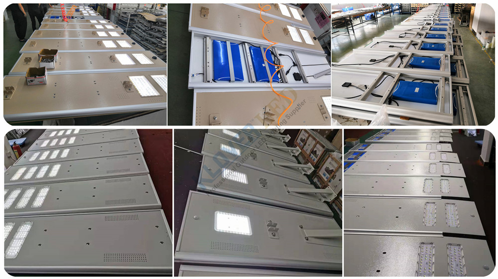 production for all in one solar powered street lighting