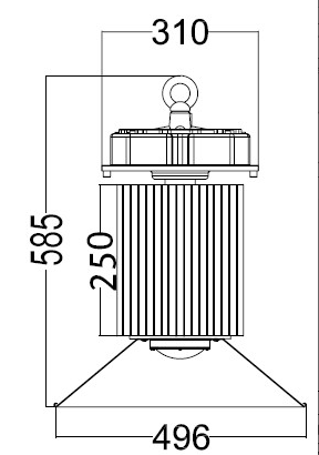 size for 300W LED high bay light