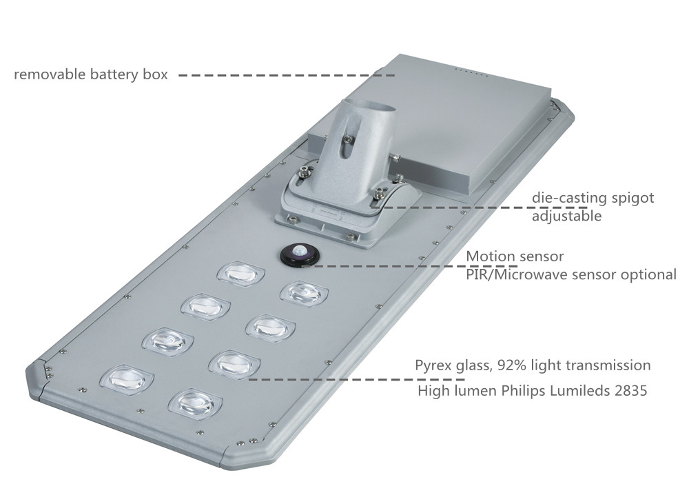 40W solar powered LED street light