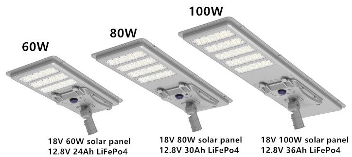 60W 80W 100W all in one solar led street light
