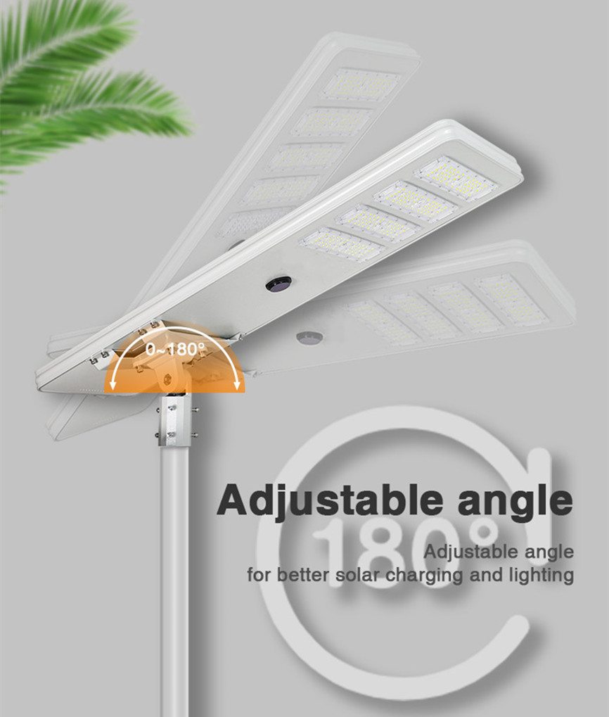 the 60W all in one soalr street light spigot can be adjusted 0-180 degree