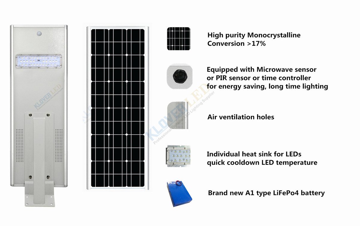 100W all in one solar street light