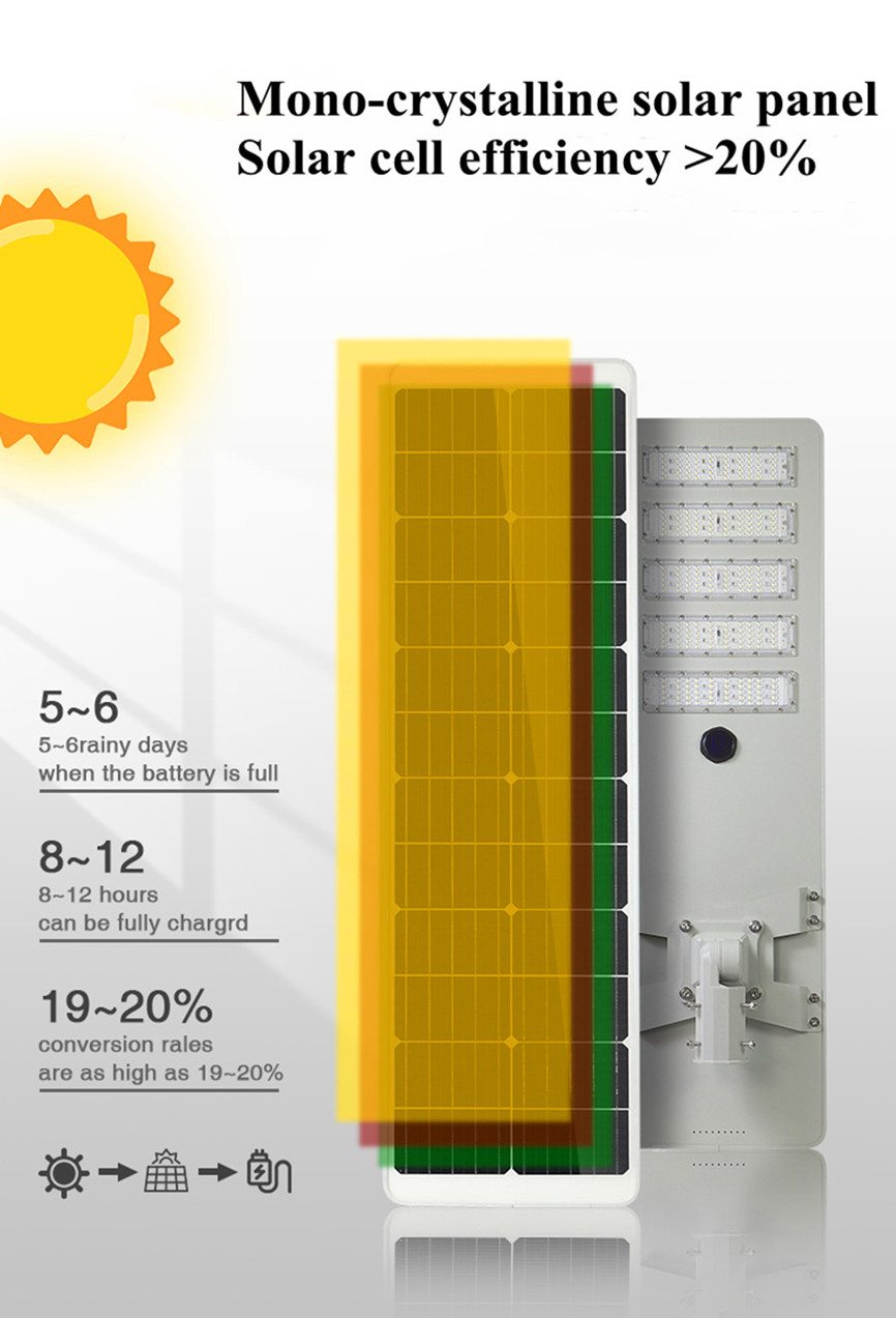 solar charge LIFePo4 battery powered all in one solar street light with PIR or Motion sensor