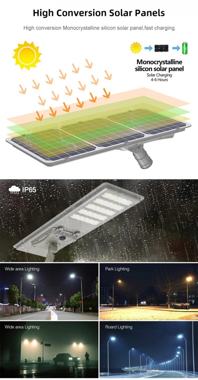 60W 80w 100w all in one solar led street light