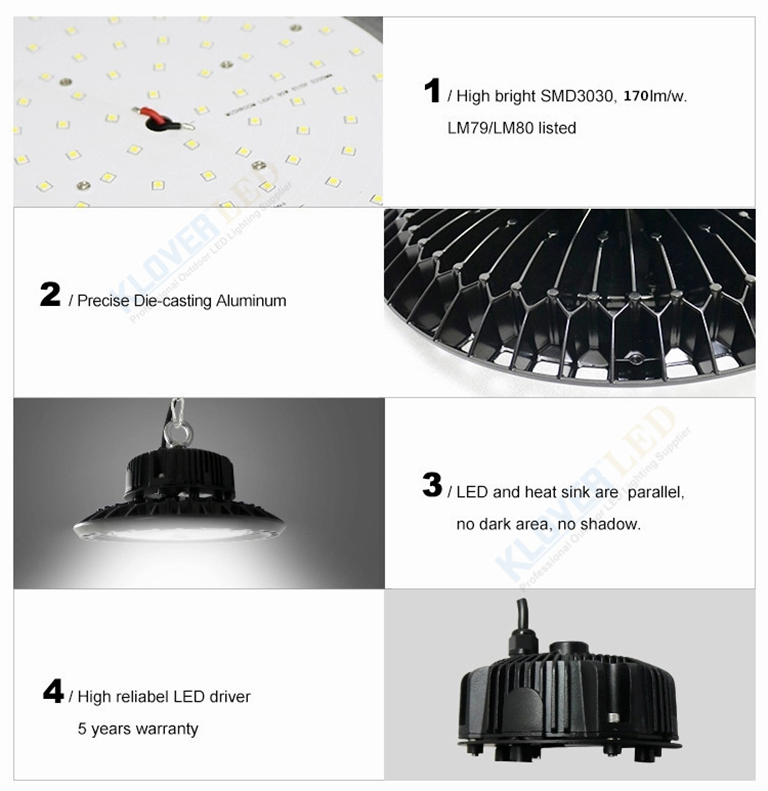 high lumen LED 100W 150W 200W 240W Warehouse LED Industrial Lighting UFO LED High Bay Light