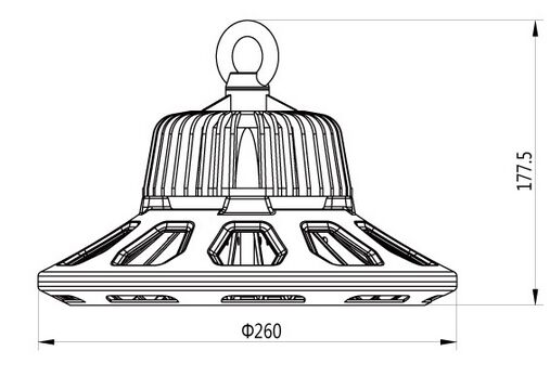 100W UFO LED high bay light size