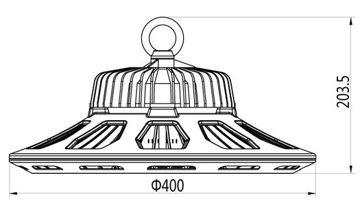 product size for 240W UFO LED high bay lights