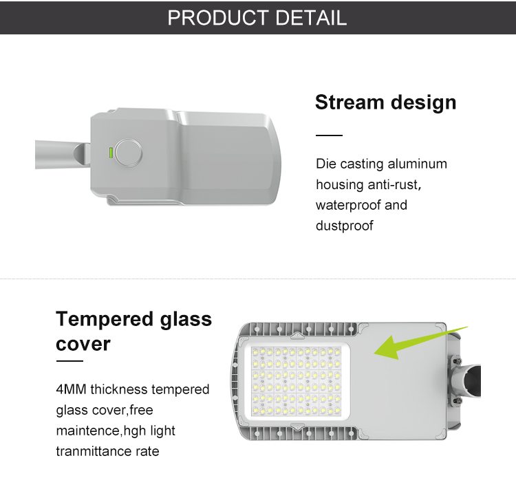 100W 150W 200W led street light with photocell sensor