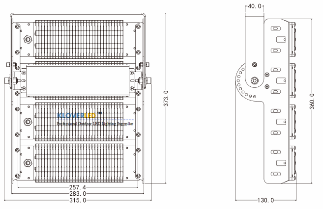 product size for IP65 200W LED flood lights
