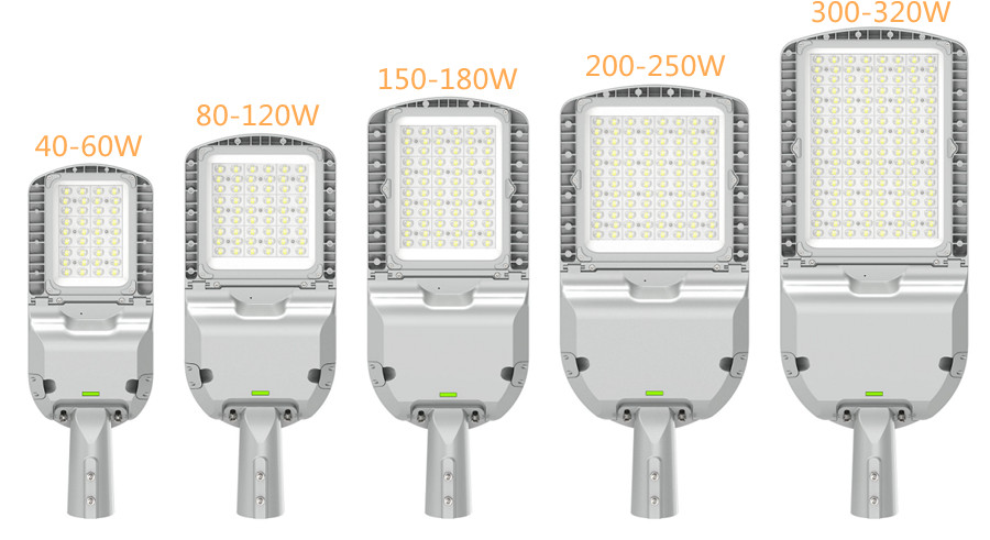 product size for new design IK08 IP66 40-320W LED street light