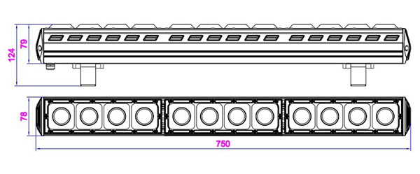 size for 120W linear LED high bay lights