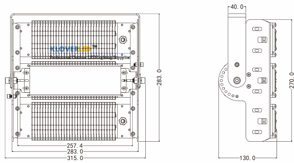  size for 150W led flood lights