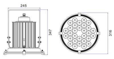size for IP65 100W LED flood lights for stadium lighting